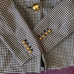 Opening Ceremony Collarless Checkered Blazer
